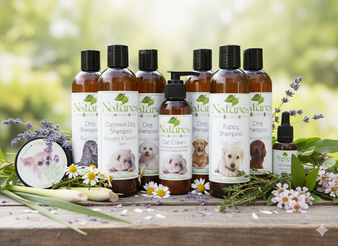 The Best New Zealand Made Natural Pet Care for Healthy, Happy Pets 1 Natures Skin & Body Care. Natural NZ made pet care.