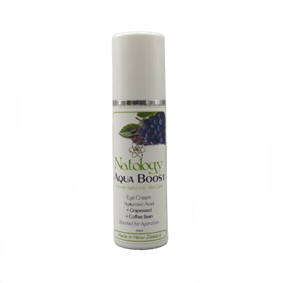 Aqua Boost Eye Cream – NZ-made, natural & organic, with hyaluronic acid, dragon’s blood, coffee & grape skin to hydrate, smooth fine lines, and refresh tired eyes.